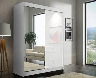 Šatníková skriňa do študenskej izby - ŠATNÍK S POSUVNÝM KACHLÍM SO ZRKADLOM RUMBA 160X245X50