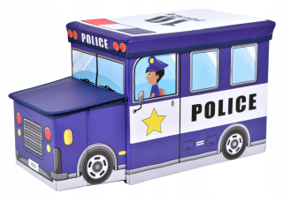 Úložný box pre deti - Hračkárska boxová policajná poufová košík kufra automatické