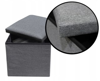 Lavica, taburetka do predsiene - Pouf 2 v 1 úložný priestor 38 x 38 x 38 cm Výhodou šedej šedej farby
