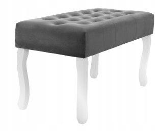 Lavica, taburetka do predsiene - Prešívaná lavica Poufa Glamour Gray Grey lavica 80 cm