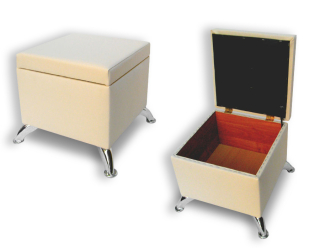 Sedací vak - Pouf poufs otváracie chrómové nohy 40x40x43 eko -geather