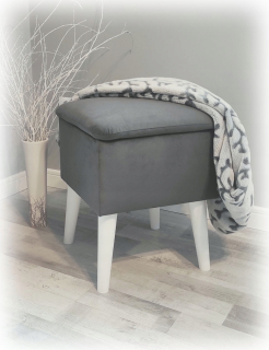 Sedací vak - Scandinavian Pouf s priehradkovým grafitovým kontajnerom