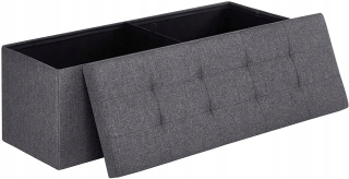 Lavica, taburetka do predsiene - Pouf Box s tmavo šedou lavicou 110 cm