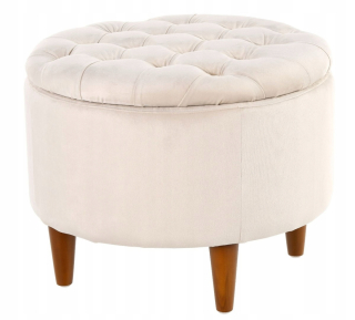 Sedací vak do detskej izby - Vanity Pouf s nádobou 50x50x40cm Velvet Béžová