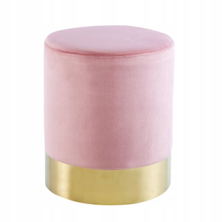 Sedací vak - Pouf Velvet Pink Golden Bottom