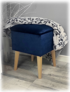 Sedací vak do detskej izby - Pouf s kontajnerom s úložným priestorom Navy Blue