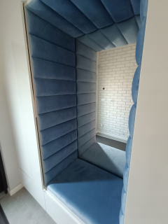 Panel za posteľ - Čalúnené panely 15x80 cm vestibule do veľkosti