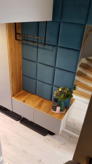 Panel za posteľ - Čalúnené panely 40x40 cm na stene sedadla