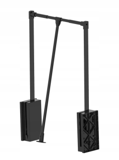Výsuvný vešiak - Čierny pantograf 69-92cm 12 kg mäkká záverečná plavba