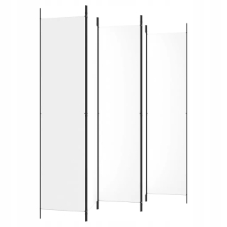 Stena, paraván do spálne - 5-barová obrazovka, biela, 250x220 cm, tkanina