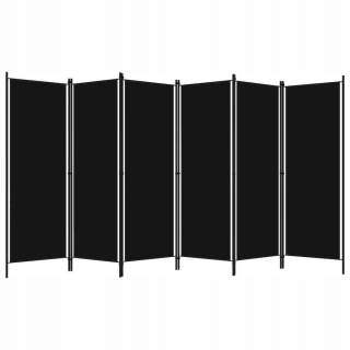Stena, paraván do spálne - Mierová obrazovka, 6-natáčaná, čierna, 300 x 180 cm