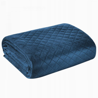 Prikrývka, prehozy na posteľ - Prešívaná posteľná skosenie Luiz3 170x210 Navy Blue Plaid prikrývka
