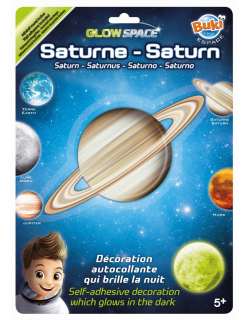 Destké samolepky - Saturn planéta žiariaca v nálepke Dark Beech