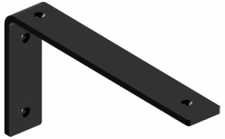 Konzola, držiak na police - Podporujte držiak pre poličku Black 20 cm