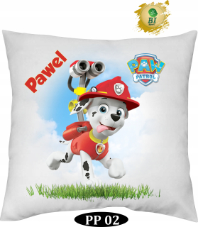 Vankúš na spanie - BI SPORY Patrol Patrock a názov 40x40 cm