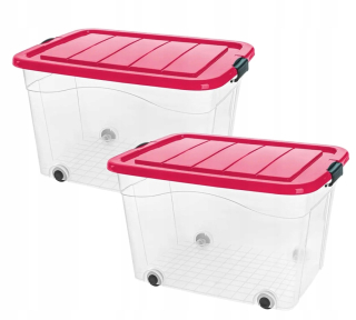 Úložný box pre deti - Kontajnery pre hračky 100 l + 60 l - ružová