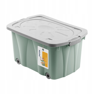 Úložný box pre deti - Priestranný 49L kufra pre zelenú detskú izbu