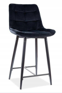 Barová stolička do kuchyne - Half-Halker, Chic H-2 Velvet Black Bar stoličky