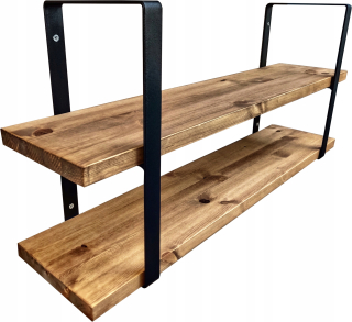 Polica do detskej izby - Drevená polica Double Industrial Hanging 90 cm