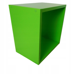Regál, polica do pracovne - Zelená polica zelená 35x35x25 Kubik Square