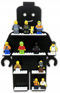 Polica do detskej izby - Čierna polica pre minifigúry LEGO, až do 20 figurín