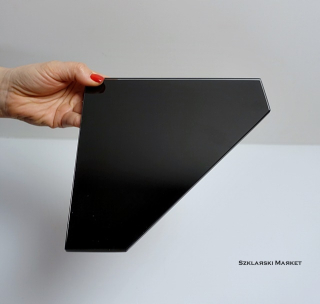 Kúpeľňová polica - Black Cut Police - Lacobel 6 mm - 25x25 cm