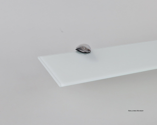 Kúpeľňová polica - Lacomat Mliečna sklenená polica s rukoväťami 10x30 cm