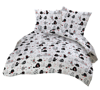 Kompletný set posteľných obliečok - 100%bavlnená podstielka, vankúše 140x220+2x70x80