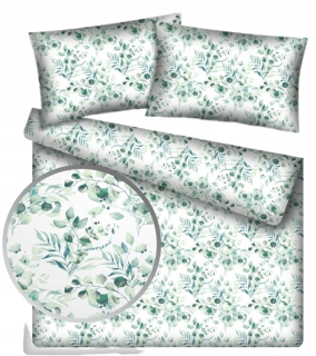 Kompletný set posteľných obliečok - Posteľná bielizeň 160x200 eukalyptus mincovňa
