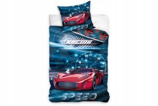 Kompletný set posteľných obliečok - Posteľná bielizeň 160x200 bavlnené auto auto