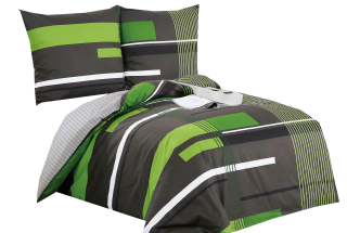 Kompletný set posteľných obliečok - Bavlnená podstielka 220x200 Turkus 3839A vzory
