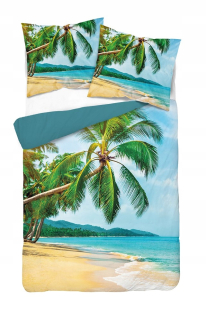 Kompletný set posteľných obliečok - Posteľná bielizeň 160x200 Blue Palm stromy