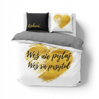 Kompletný set posteľných obliečok - Posteľná bielizeň 160x200 Vezmite, nepýtajte sa, objímajte