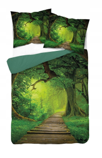 Kompletný set posteľných obliečok - Posteľná bielizeň 160x200 Zelený park