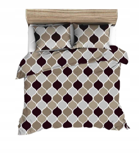 Kompletný set posteľných obliečok - Posteľná bielizeň 220x200 biela šedá červená kvety 5
