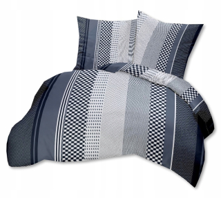 Kompletný set posteľných obliečok - Posteľná bielizeň 160x200cm 2x70x80 100% bavlnené grafy pruhy