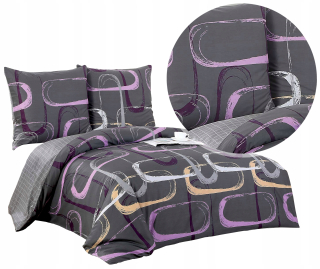 Kompletný set posteľných obliečok - Posteľná bielizeň 200x220 Elway Cotton Sain Nové návrhy