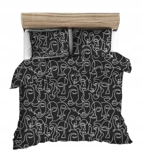Kompletný set posteľných obliečok - Hrubá bavlnená podstielka 220 x 200 šedá
