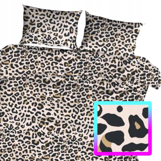 Kompletný set posteľných obliečok - 3-dielna posteľná bielizeň s leopardou tlačou 160x200 cm