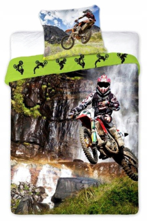 Kompletný set posteľných obliečok - Posteľná bielizeň 3D šport 160x200 Motor Cross Sportivo 004