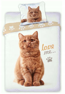 Kompletný set posteľných obliečok - 3D podstielky zvierat 160x200 Rudy Cat Best Friends