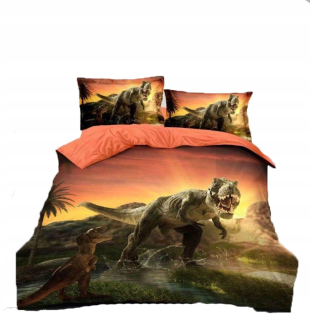 Kompletný set posteľných obliečok - Bavlnená posteľná bielizeň 140x200 Dinosaurus