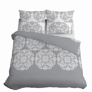 Kompletný set posteľných obliečok - Bavlnená obliečka Ornament Popiel 160x200cm