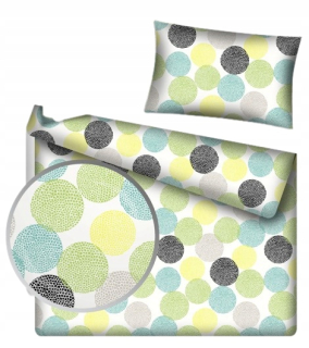 Kompletný set posteľných obliečok - Bavlnená posteľná súprava 140x200 Celadon Wheels
