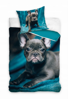 Kompletný set posteľných obliečok - Bavlnená posteľná bielizeň 140x200 - buldog