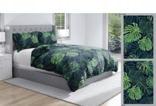 Kompletný set posteľných obliečok - Bavlnená podstielka 220x200 - Listy