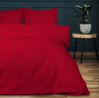 Kompletný set posteľných obliečok - Single -Color Cotton Bedding Red 220x200