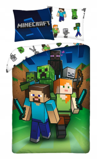 Kompletný set posteľných obliečok - Minecraft 160x200 bavlnená posteľná bielizeň