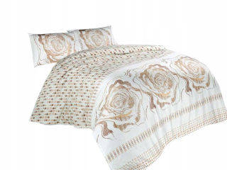 Kompletný set posteľných obliečok - Bavlnená podstielka 160x200 meď + list