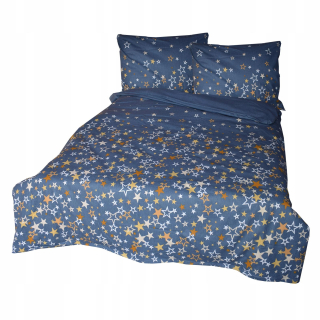Kompletný set posteľných obliečok - Flanel Bedding 160x200 Flanel Polish Stars